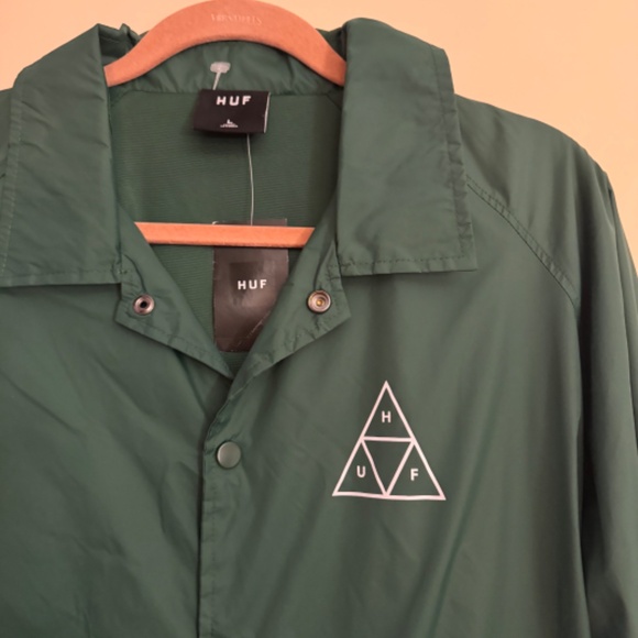 HUF Worldwide Essentials TT Coach Jacket/Windbreaker NWT - Forest Green Size L - Picture 3 of 3